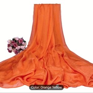 Scarf Orange Chiffon Long